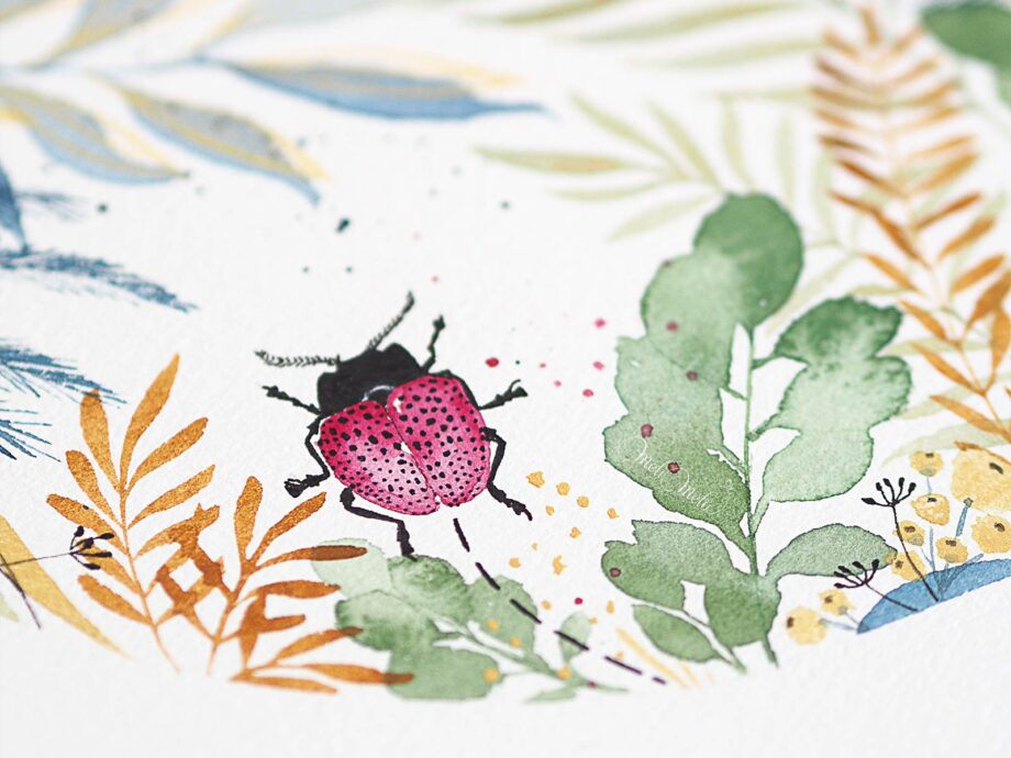 aquarelle-coccinelle-crimson-lake-holbein-art-laboutiquedemelimelo