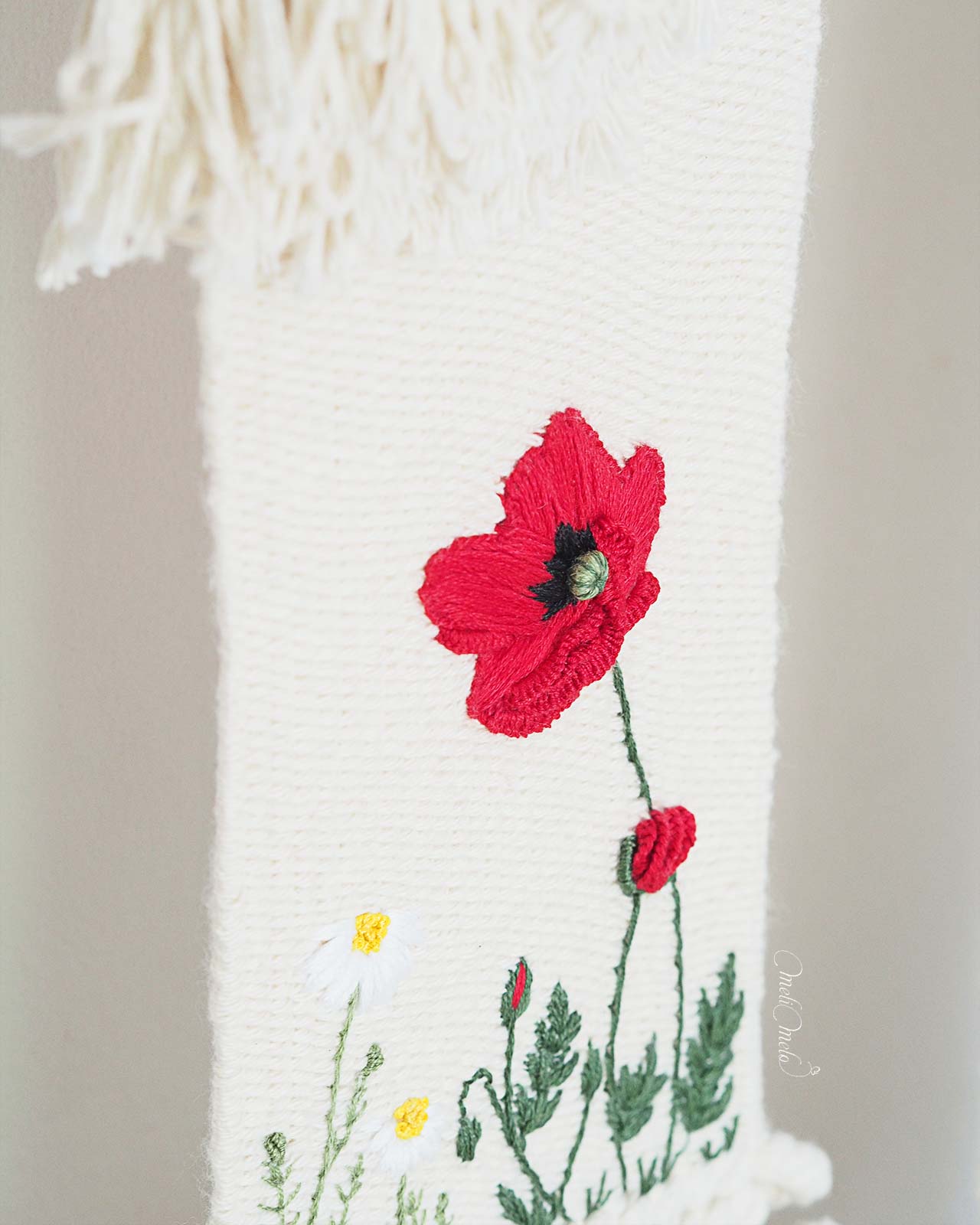 broderie-fleur-coquelicot-marguerite-sur-coton-tissage-laboutiquedemelimelo