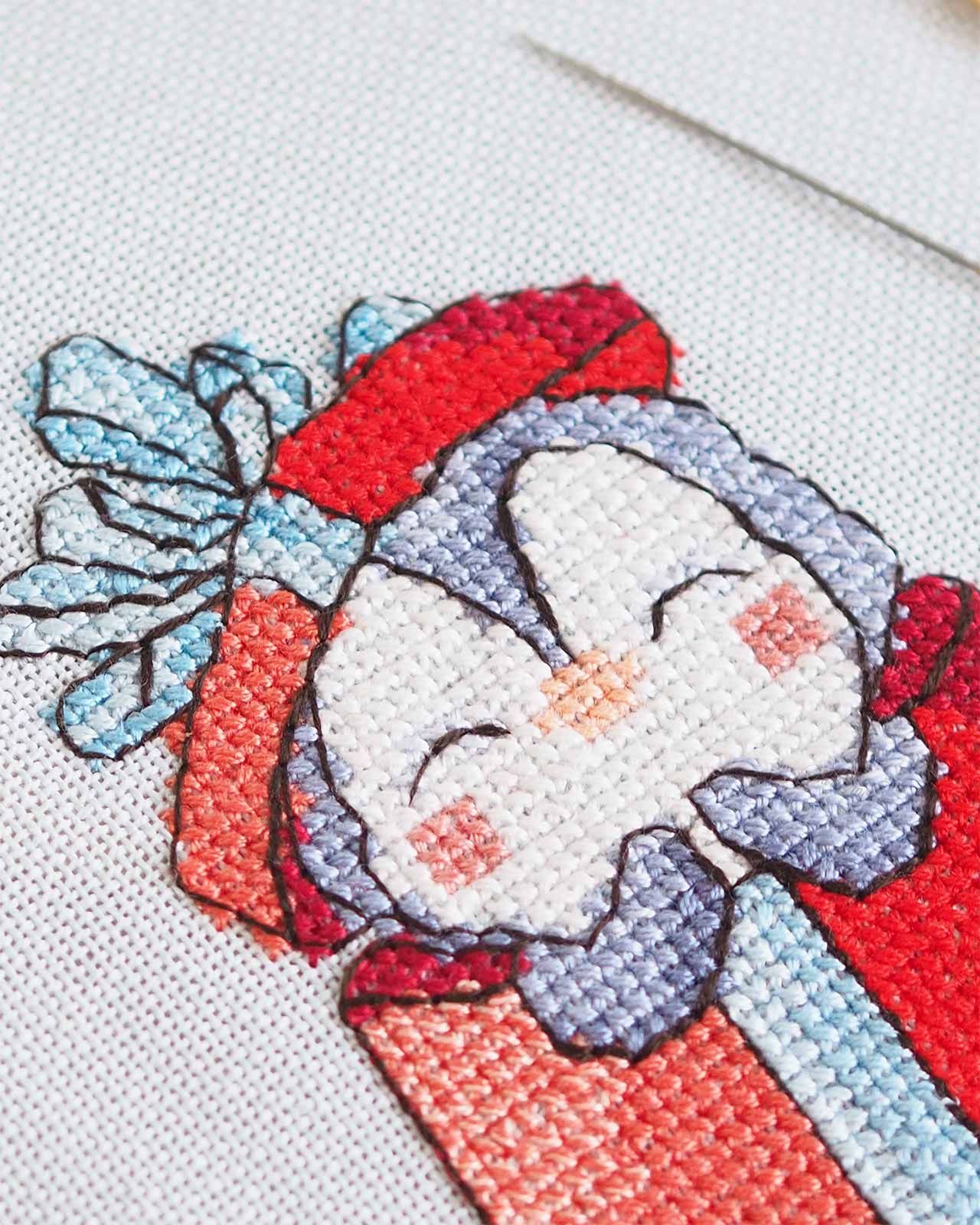 broderie-point-croix-pingouin-encours-mouline-coton-toile-etamine-28ct-dmc-laboutiquedemelimelo