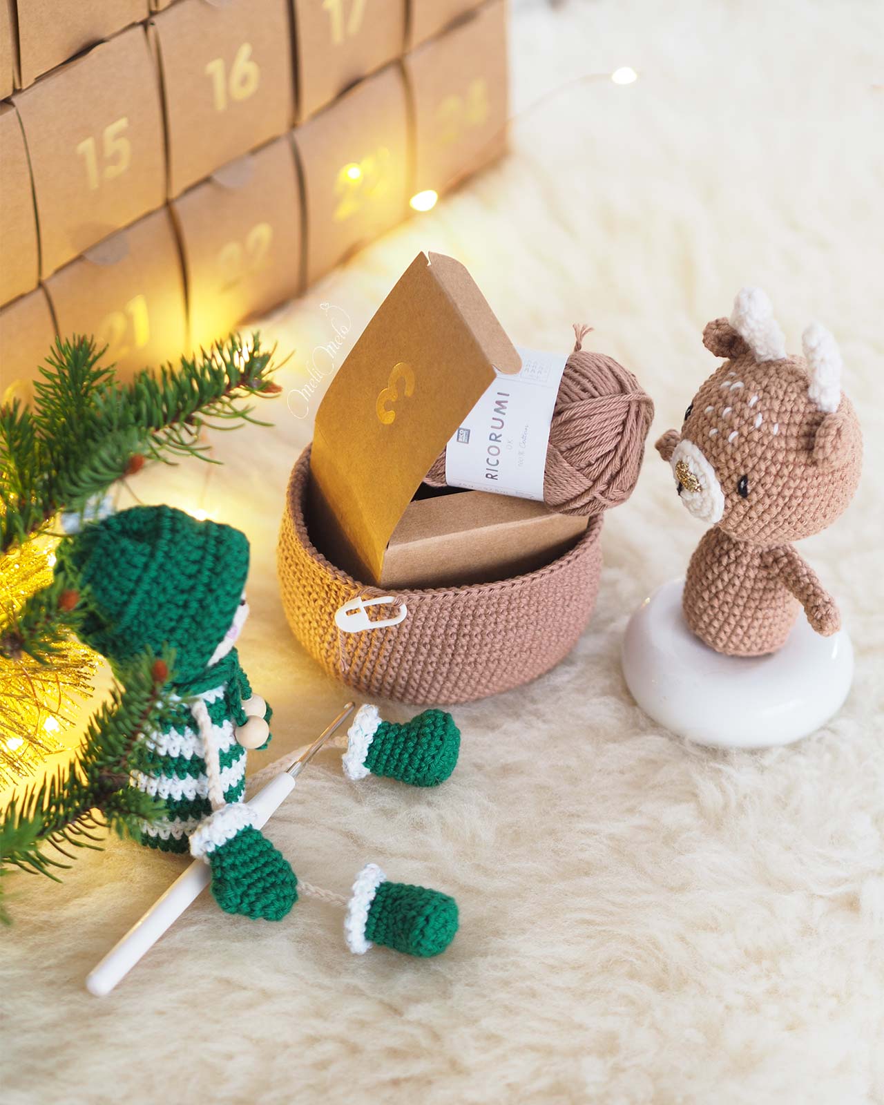 calendrier-avent-2024-crochet-advent-calendar-ricodesign-case-3-classic-coton-dk-nougat-ricorumi-laboutiquedemelimelo