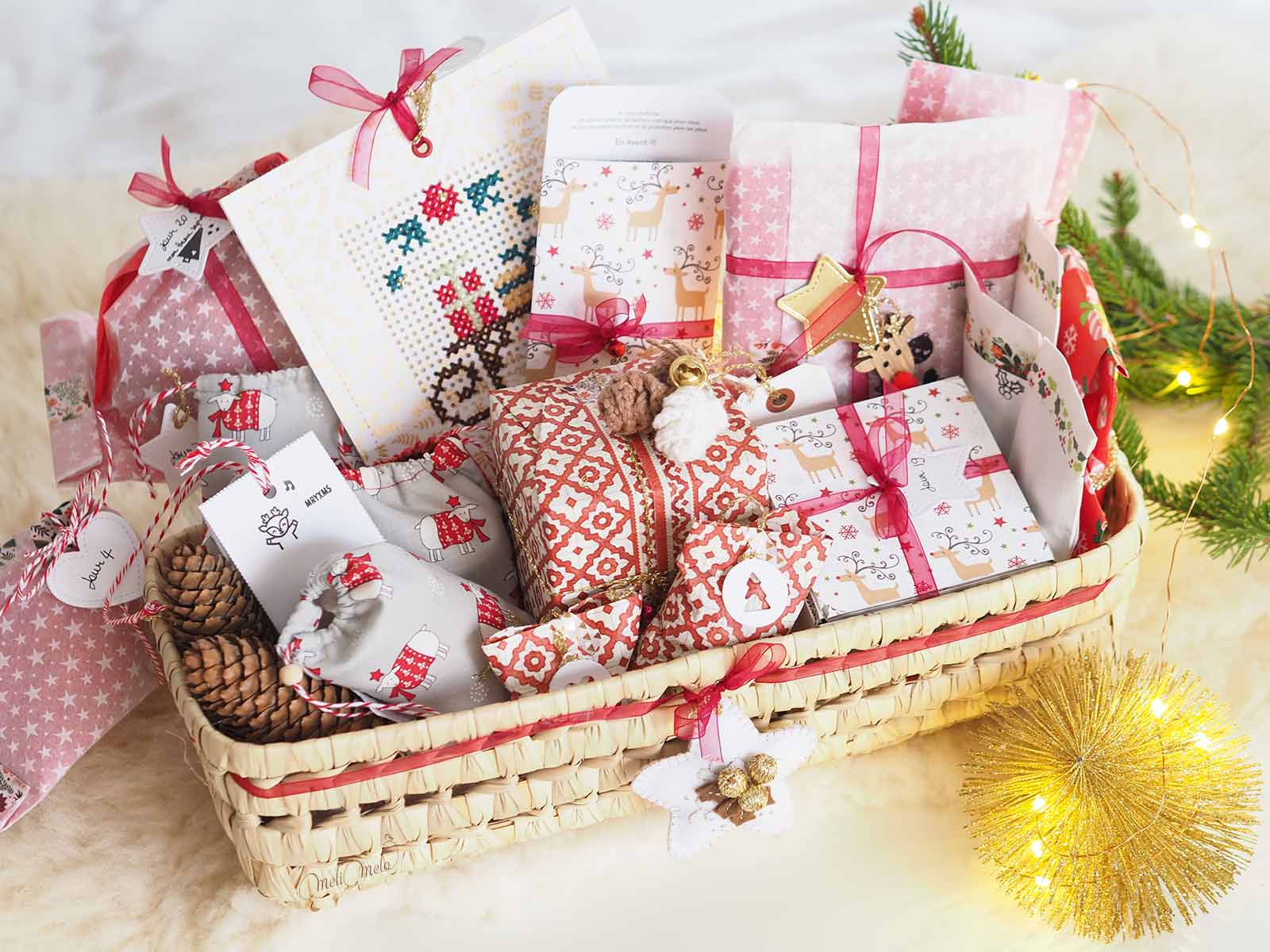calendrier-avent-creatif-diy-2024-laboutiquedemelimelo-paniere-cadeaux-artisanat-noel-rouge