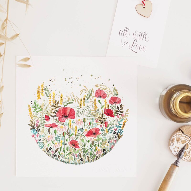carte-aquarelle-coquelicots-herbes-folles-laboutiquedemelimelo