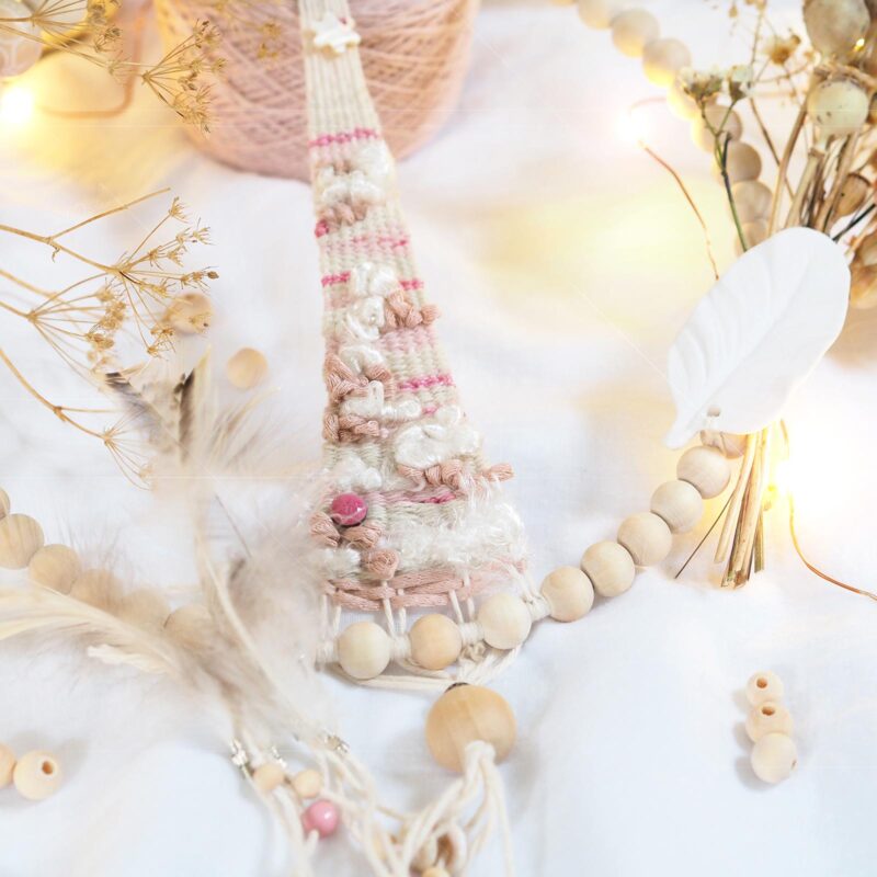 couronne-tissage-perles-attrape-reves-plume-rose-rhodonite-sweetpoom-laboutiquedemelimelo