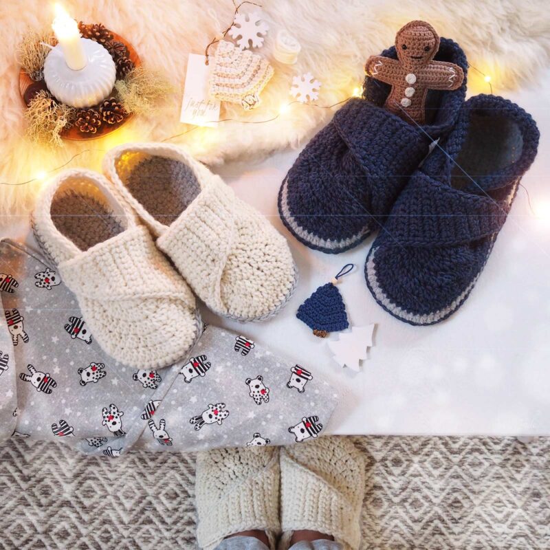crochet chaussons laine slippers wool mamachee boutique melimelo