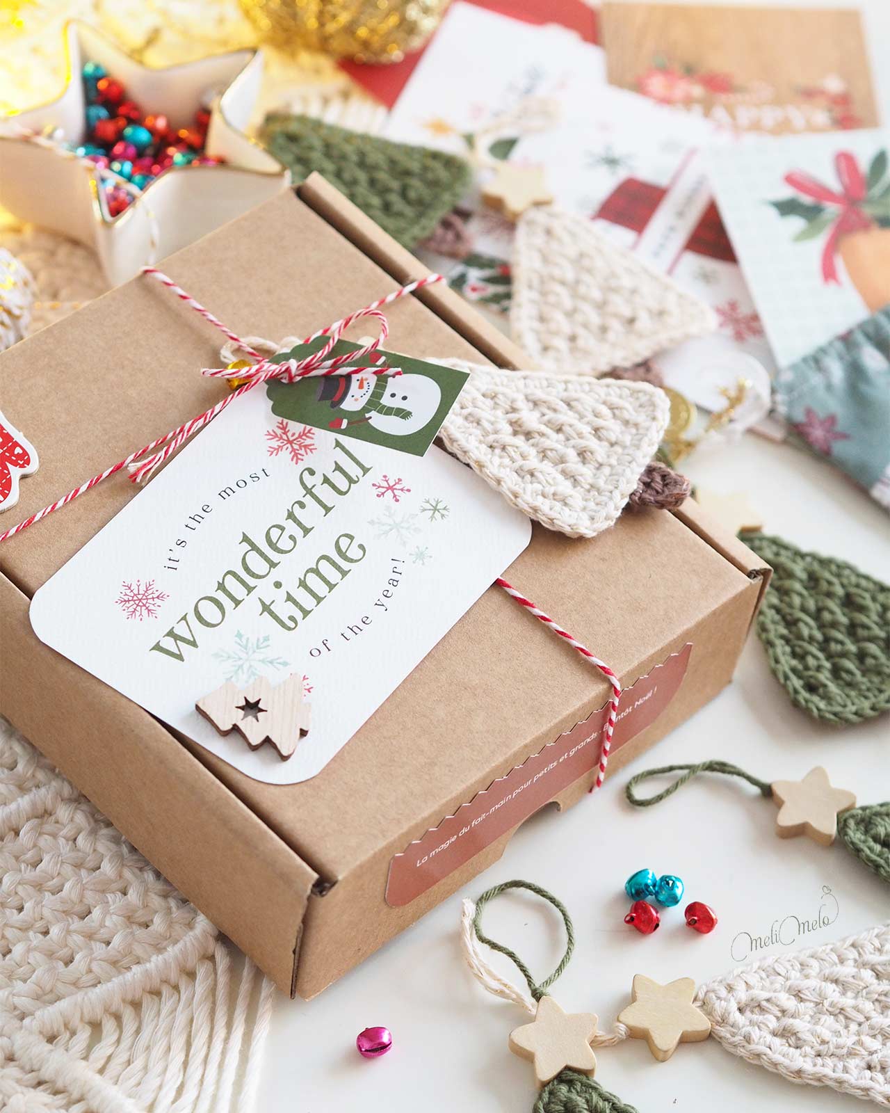 crochet-deco-sapin-idee-presentation-paquet-cadeau-calendrier-avent-2024-laboutiquedemelimelo