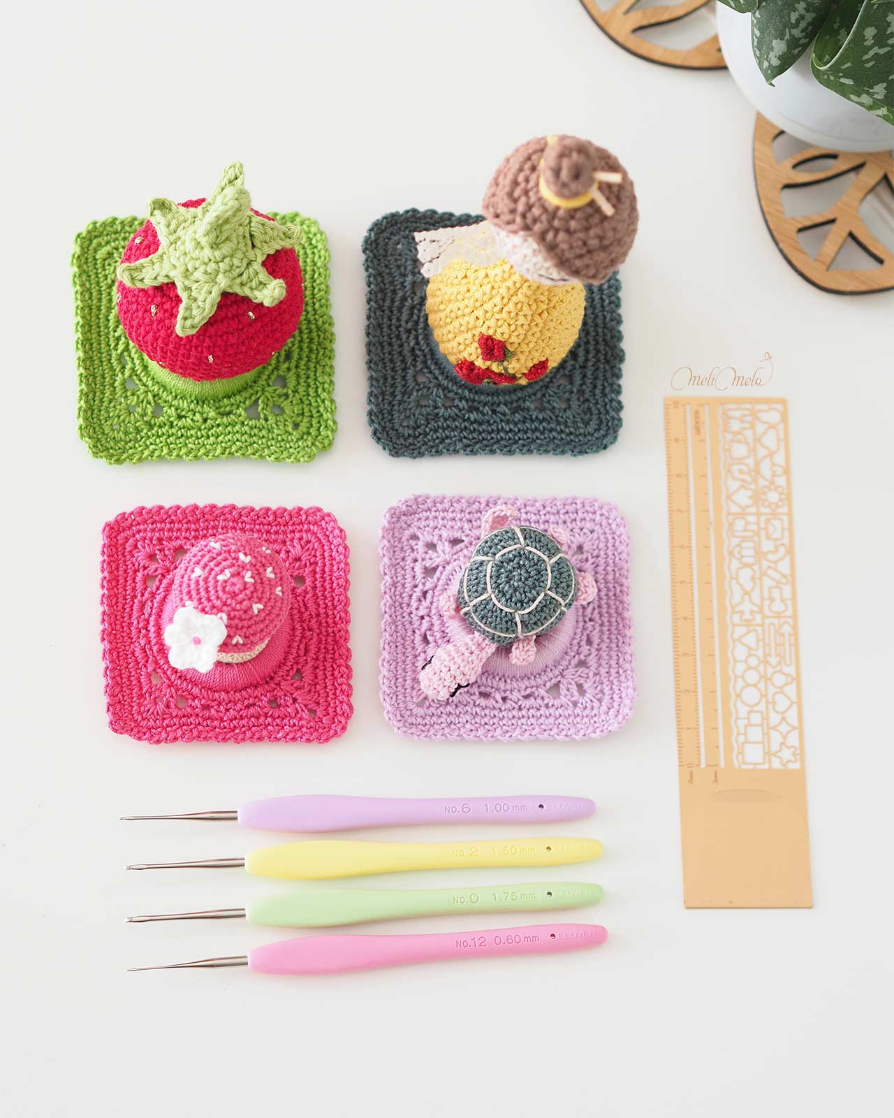 crochet-miniature-bo-granny-vert-lavande-rose-clover-amour-steel-laboutiquedemelimelo