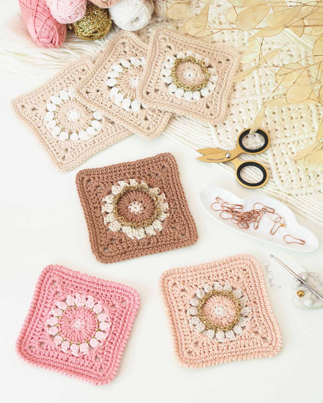 crochet-queen-granny-square-ricorumi-coton-couronne-or-laboutiquedemelimelo