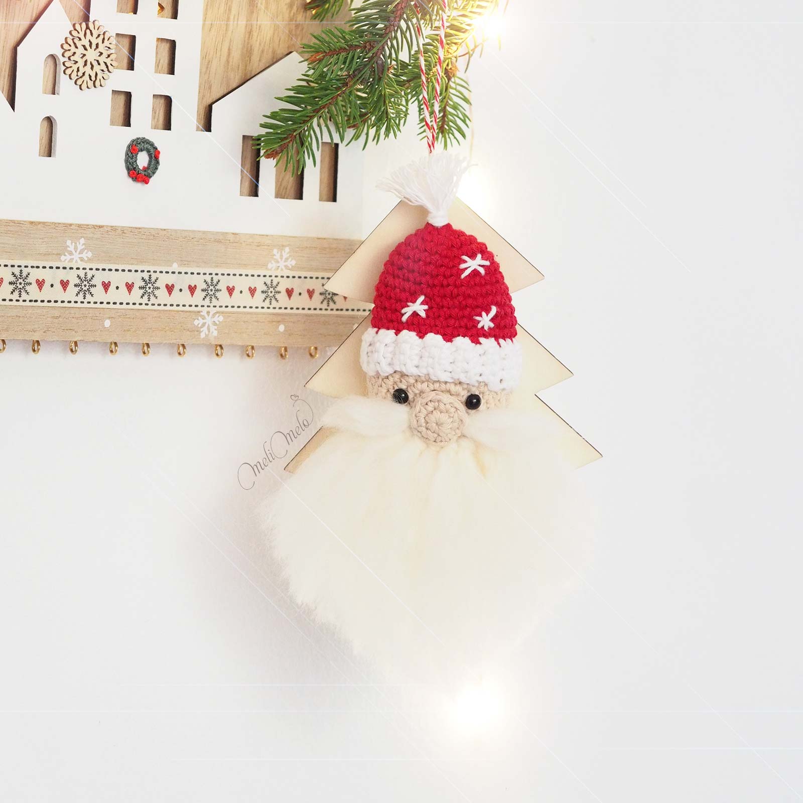 deco-pere-noel-barbu-coton-laine-bois-crochet-suspension-laboutiquedemelimelo