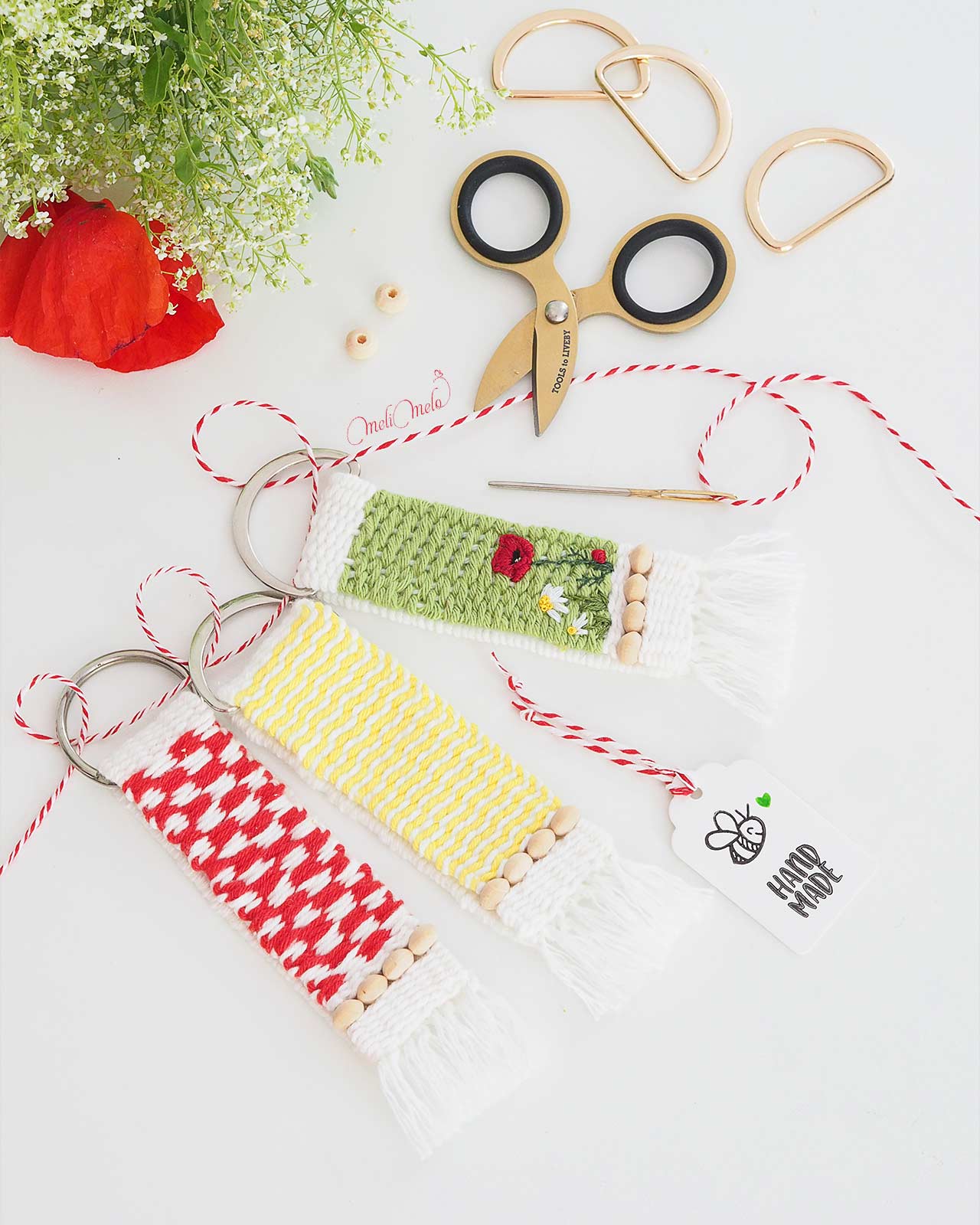 diy-kit-keychain-weaving-poppy-flower-embroidery-tissage-laboutiquedemelimelo