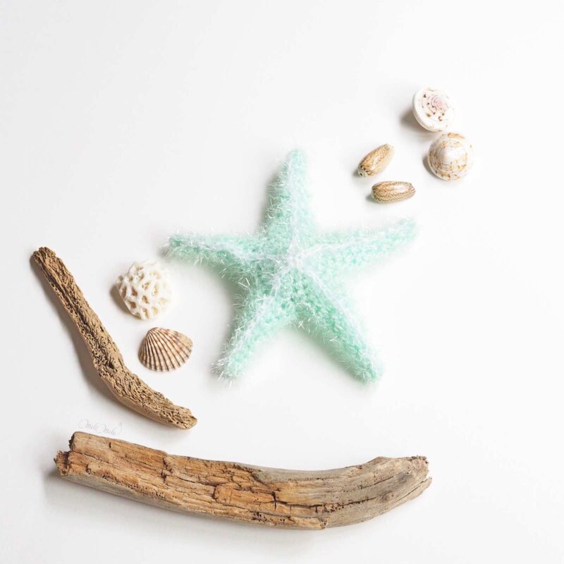 éponge tawashi exfoliante pour corps étoile de mer côté face starfish mint laboutiquedemelimelo