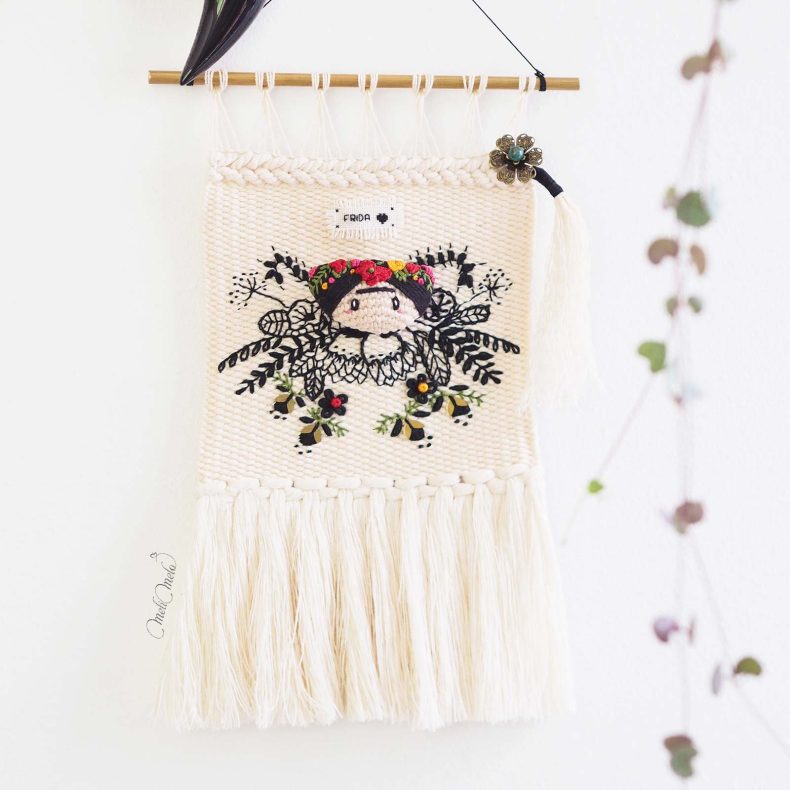 frida-broche-crochet-tissage-mural-broderie-fleurs-laboutiquedemelimelo