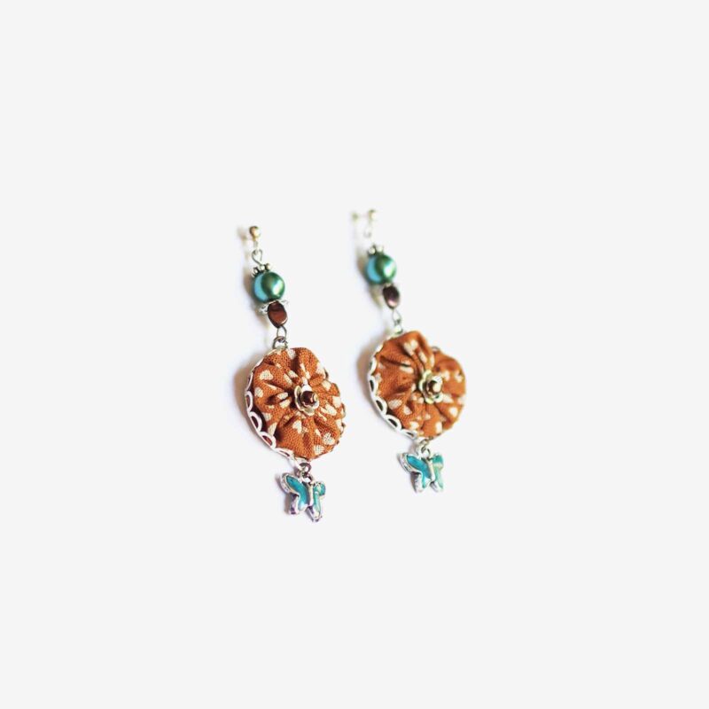 pendants oreilles Marui papillons fleur Swarovski laboutiquedemelimelo