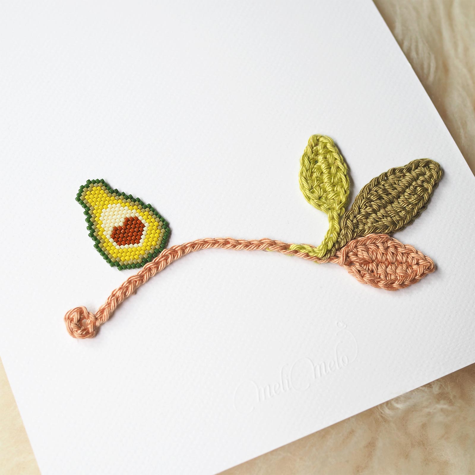 illustration crochet avocat tissage perles miyuki Pauline_eline laboutiquedemelimelo