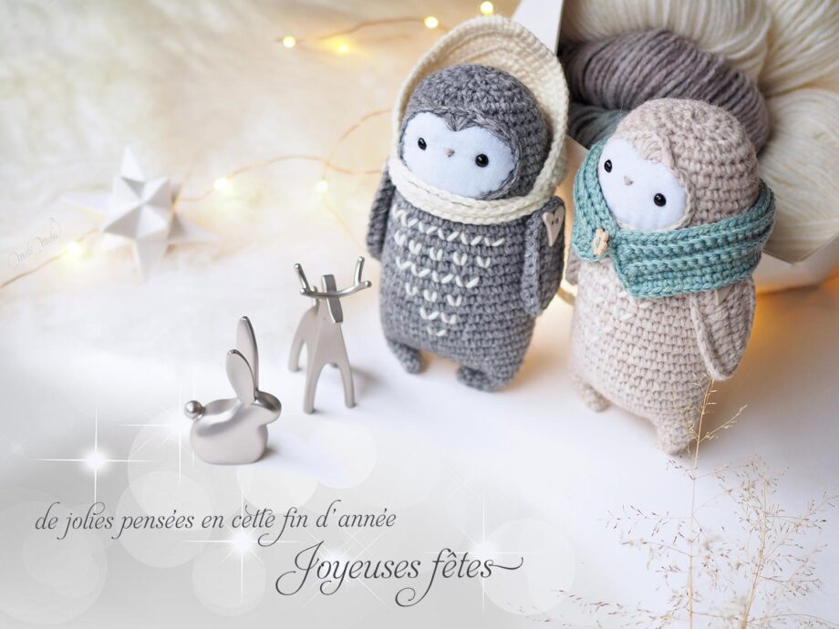 Joyeuses fêtes Bonne année 2018 crochet chouettes cocooning hygge décembre laine alpaca Rico Design laboutiquedemelimelo