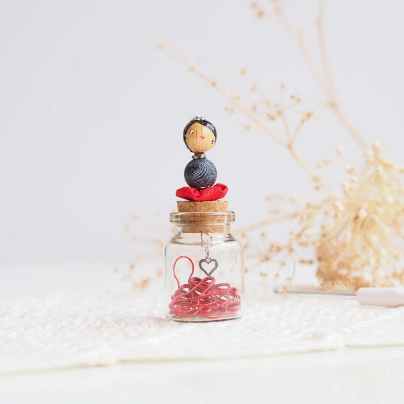 marqueurs-mailles-rouge-fiole-coeur-argent-lespoisplumes-laboutiquedemelimelo