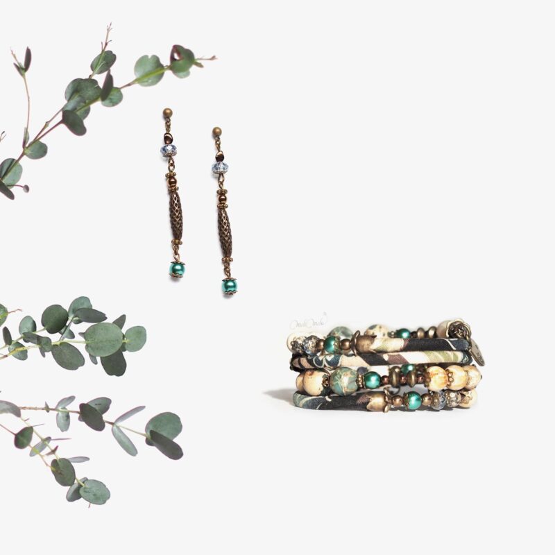 bijoux jaspe aqua larkivite corail fossile marumero Swarovski laboutiquedemelimelo
