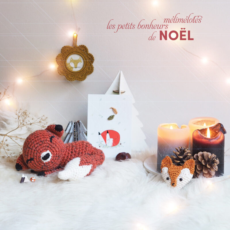 mignonnerie renard roux lot Noël crochet illustration pins idée cadeau laboutiquedemelimelo