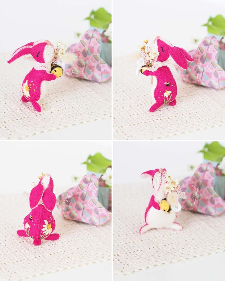 mini-lapin-fuschia-coccinelle-camomille-abeille-feutrine-broderie-fait-main-laboutiquedemelimelo