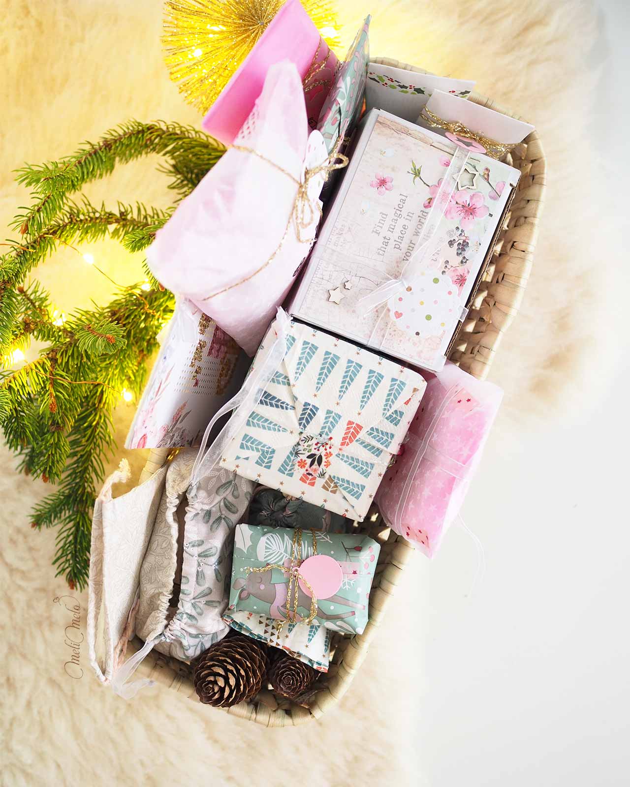 paniere-calendrier-avent-creatif-diy-2024-ambiance-cosy-rose-cadeaux-laboutiquedemelimelo