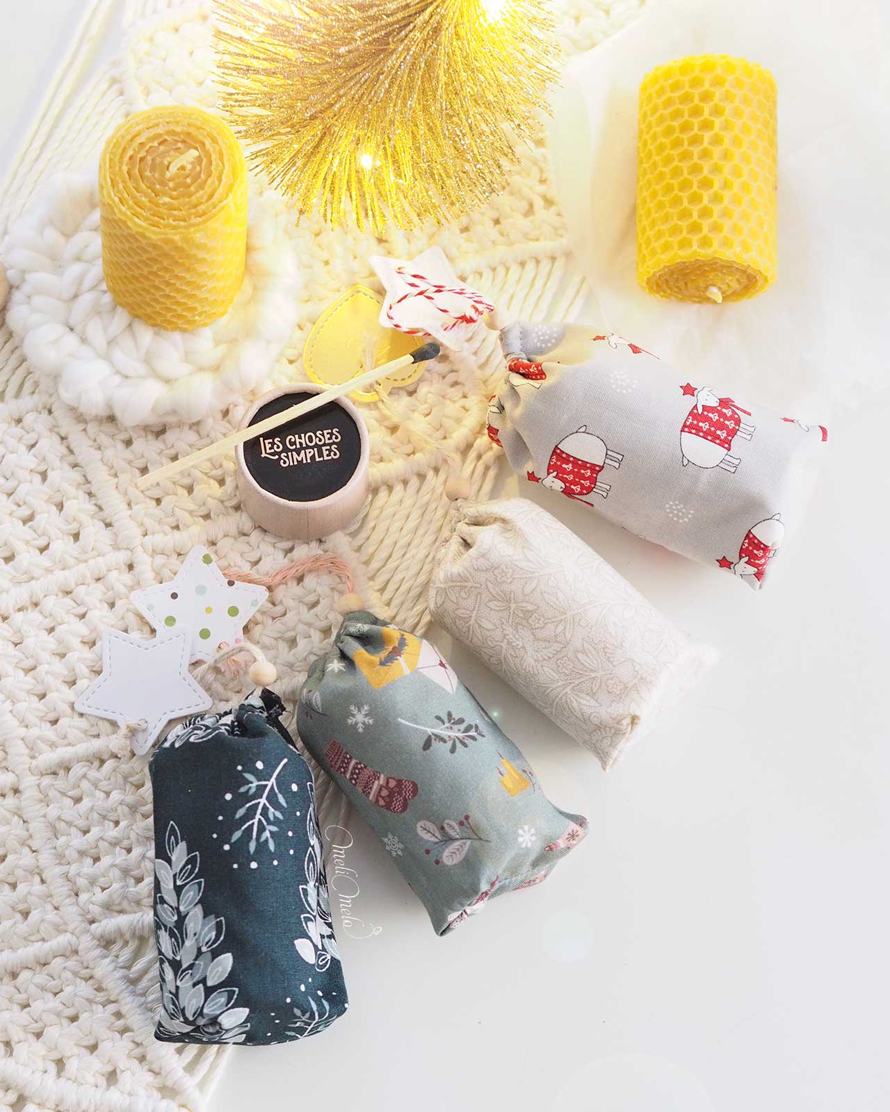 pochon-bougie-miel-organique-artisanat-apiculture-calendrier-avent-laboutiquedemelimelo