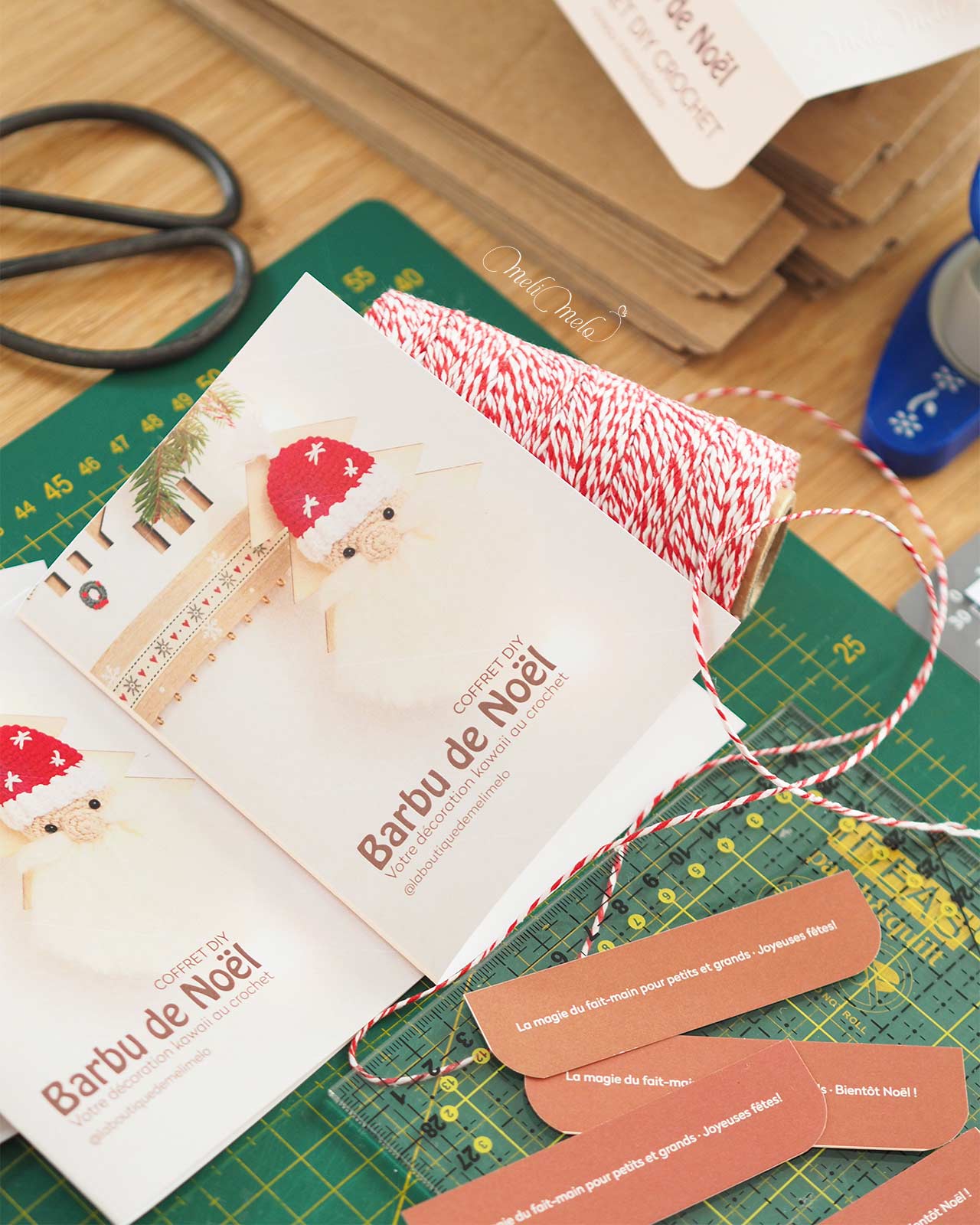 preparatif-livret-kit-diy-crochet-barbu-pere-noel-laboutiquedemelimelo