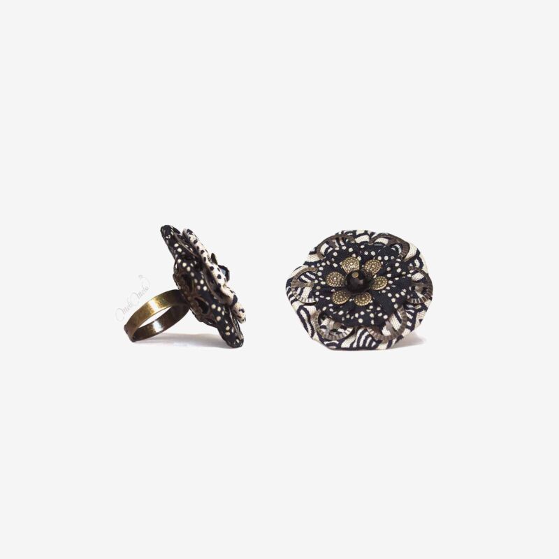 bague marui fleur Seikaiha Black laboutiquedemelimelo
