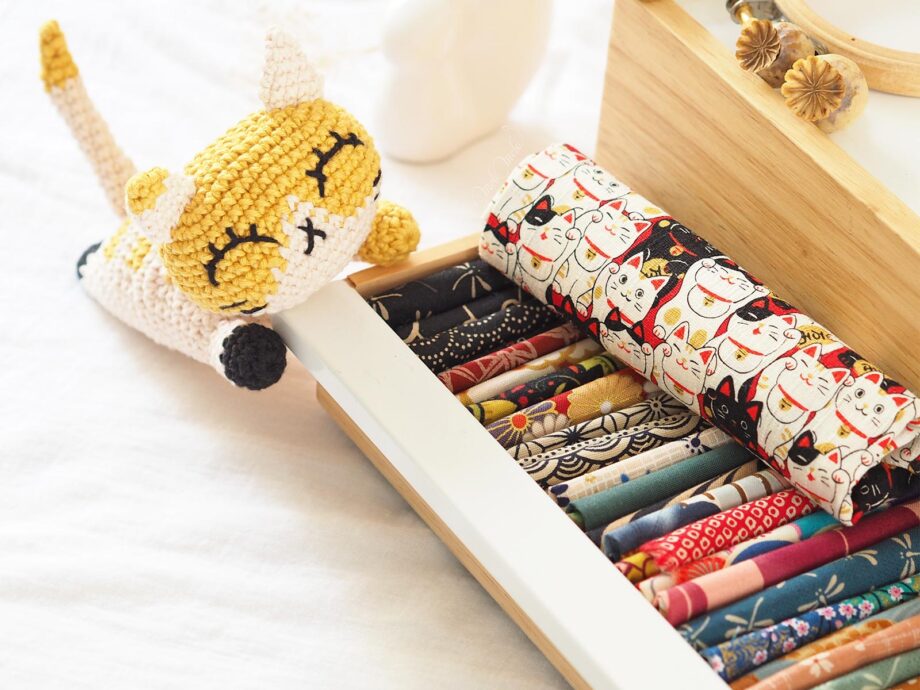 tissu japonais chat chou amigurumi pocket pal ricorumi laboutiquedemelimelo