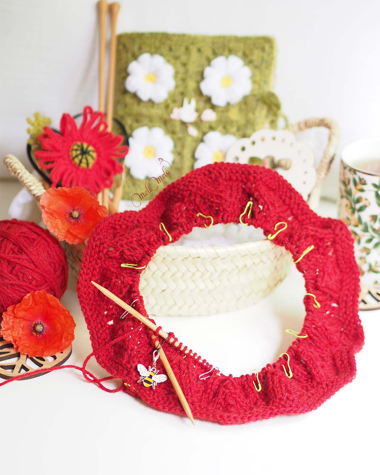 tricot-tour-cou-knit-snood-rouge-modele-drops-design-laboutiquedemelimelo